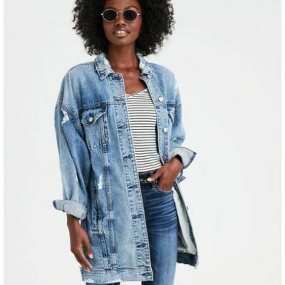 American Eagle Oversized Boyfriend Long Denim Jean - Picture 3 of 9